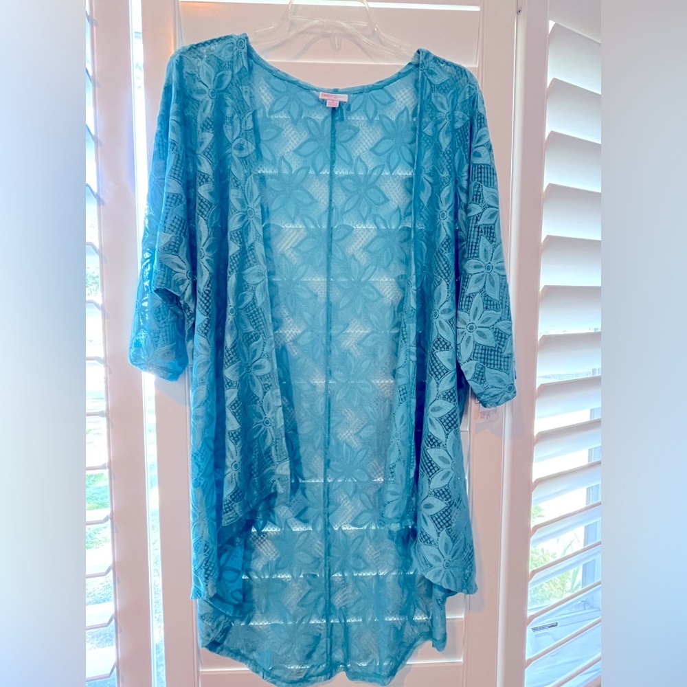 Turquoise Lindsay (size Small) kimono by Lularoe. NWT